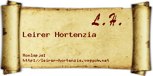 Leirer Hortenzia névjegykártya